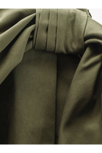 Olive green pleated canvas mini skirt by dior featuring textured weave fabric