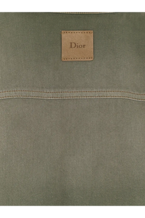 Olive green dior canvas jacket with tan leather patch front detail in dior womens cotton shirt vert collection