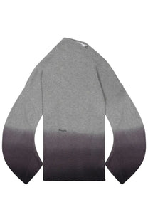 Dior women’s maglia in cachemire sfumata grey knit sweater with gray to black gradient and long flared sleeves