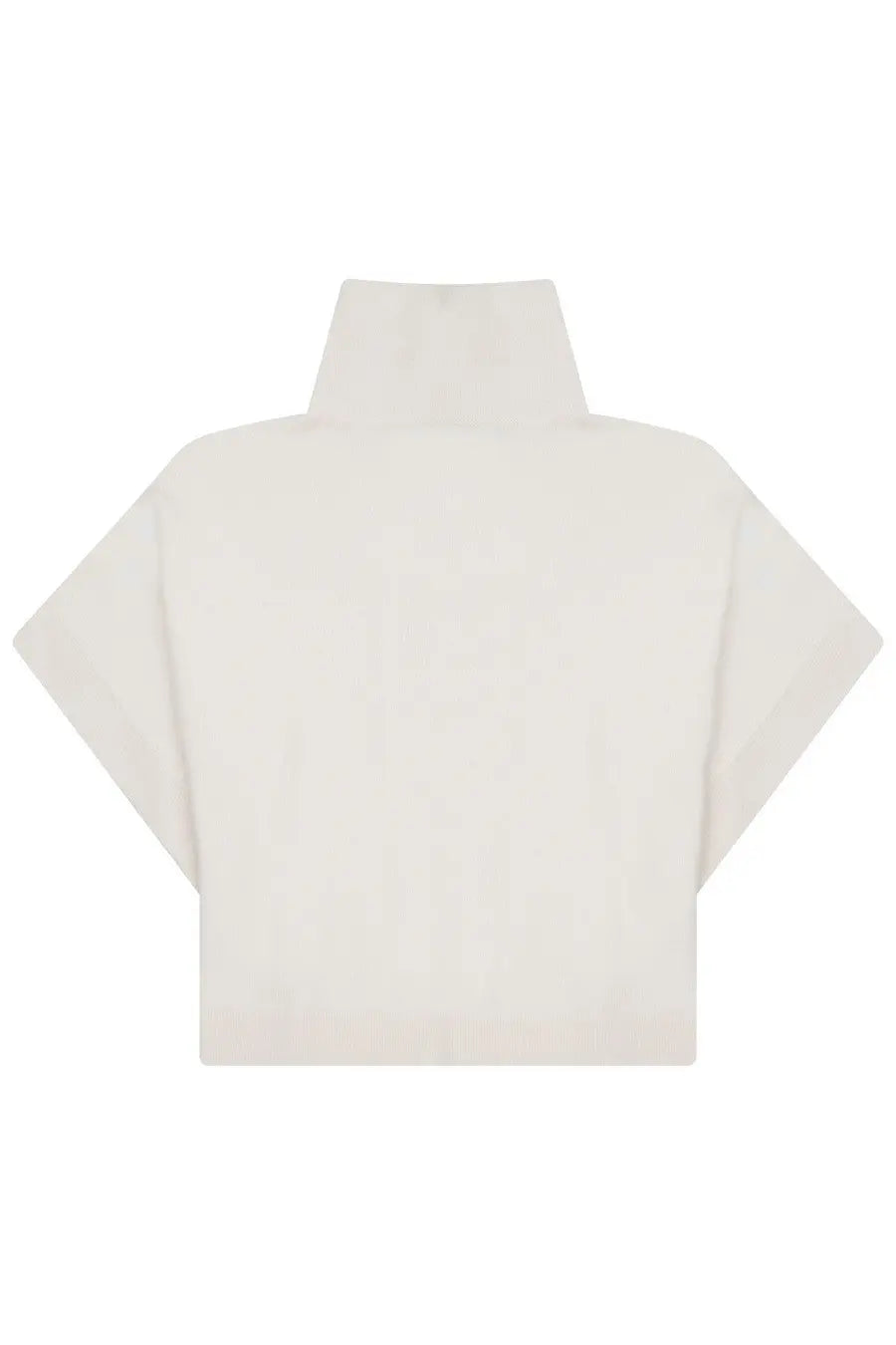 Dior women’s pullover in lana white cream high neck cropped top with wide short sleeves
