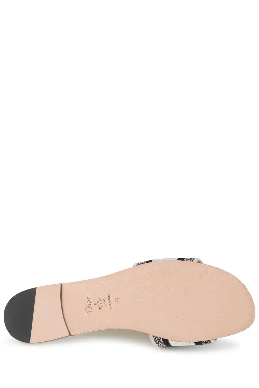 Dior women’s Sandalo Dway Con multicolor slide sandal with black and white patterned upper for casual wear