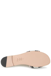 Dior women’s Sandalo Dway Con multicolor slide sandal with black and white patterned upper for casual wear