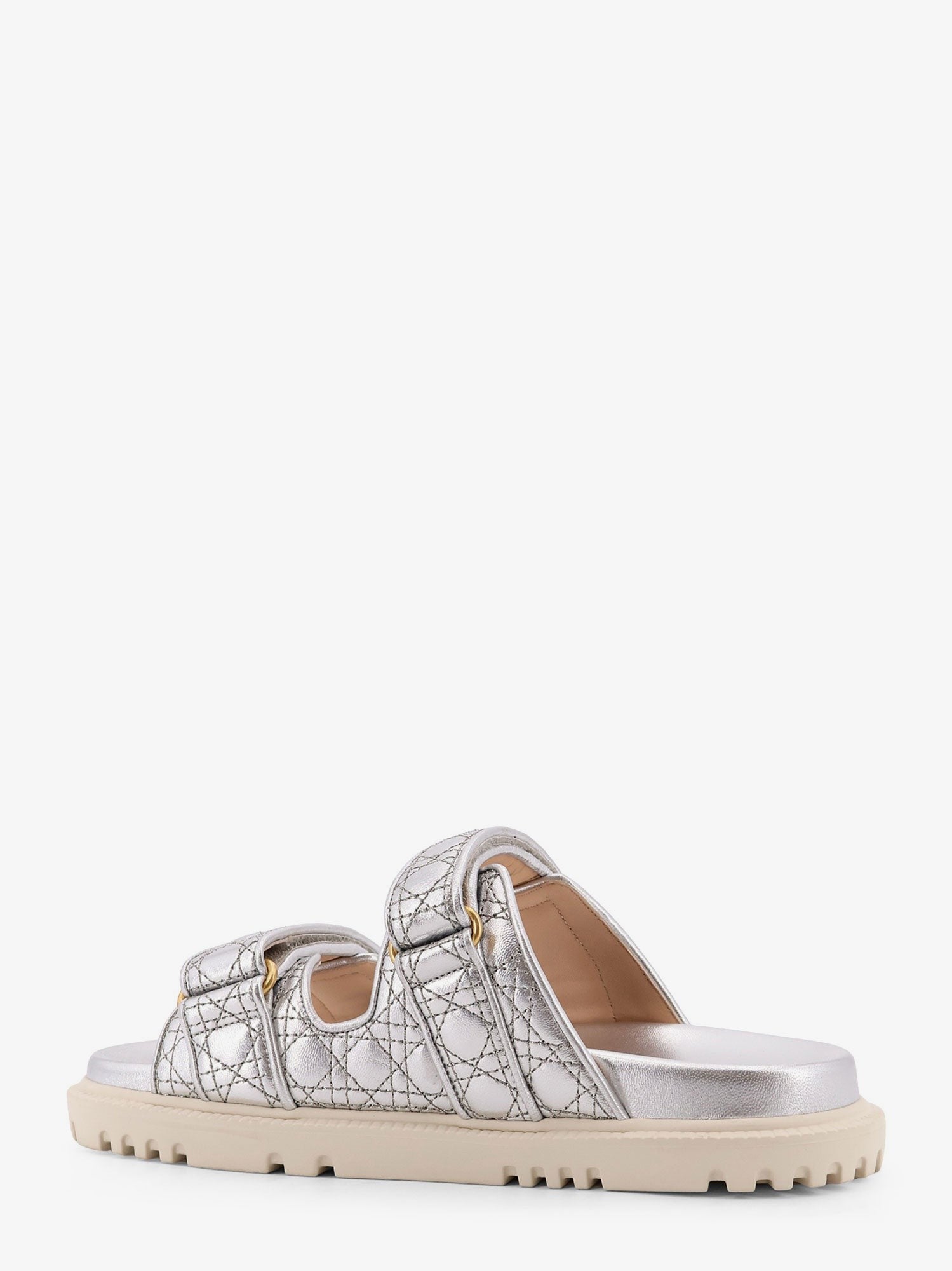 Dior Women's Dioract Leather Sandals Grey