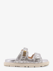 Dior Women's Dioract Leather Sandals Grey