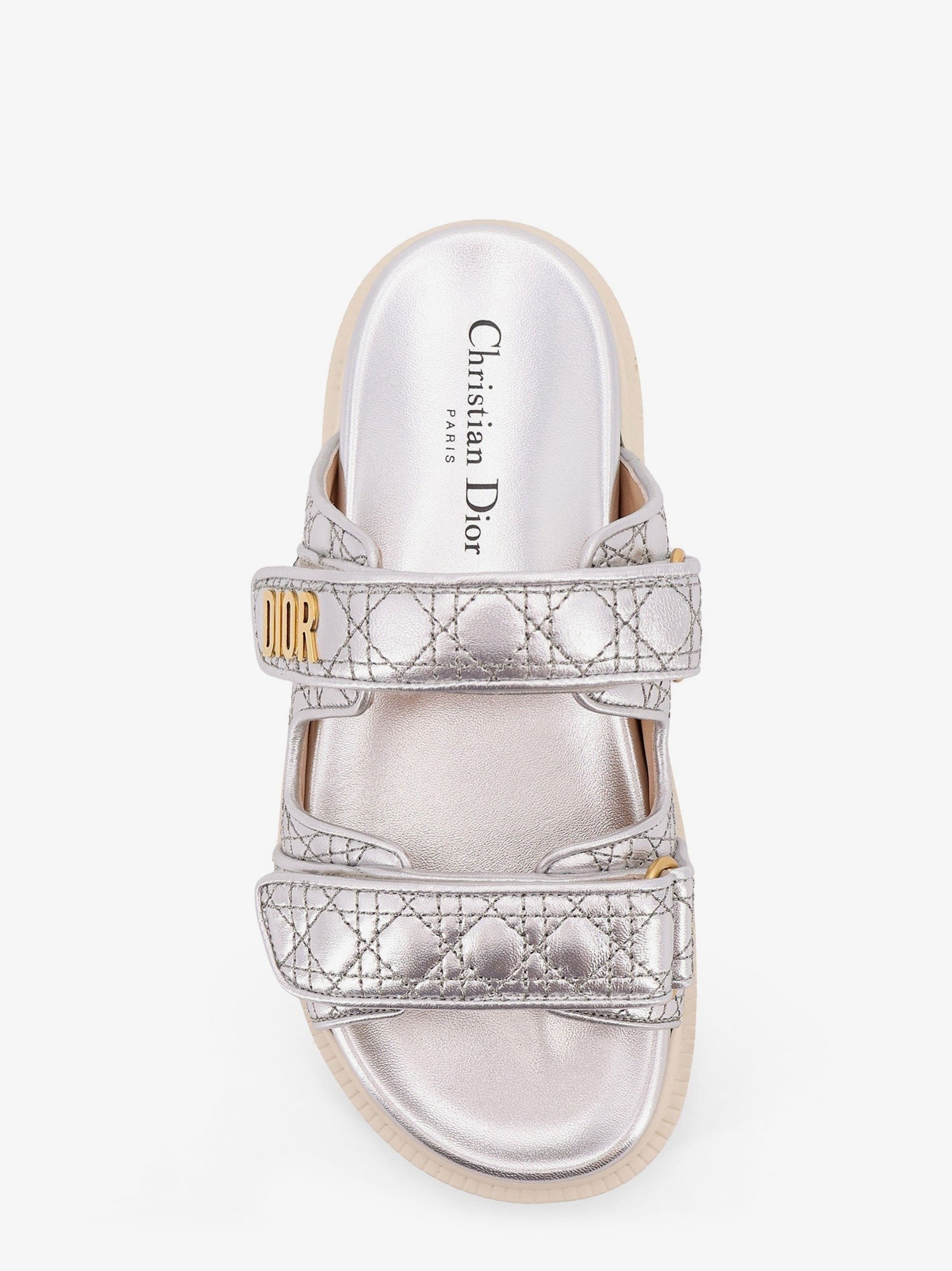 Dior Women's Dioract Leather Sandals Grey
