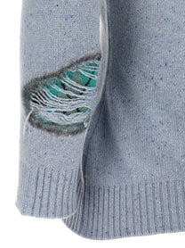 Moschino Distressed Argyle Cardigan Blue