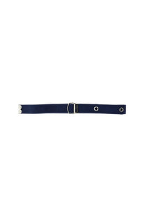Dolce &amp; Gabbana men’s navy blue canvas belt with silver toned metal buckle and eyelets for casual wear