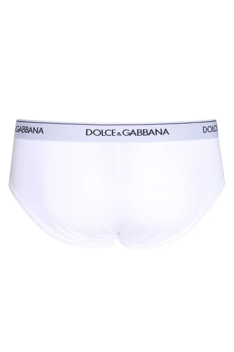 Dolce and gabbana men’s white briefs with minimalist design and dark gray logo elastic waistband