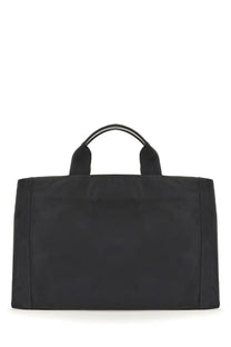 Dolce &amp; Gabbana men’s borsone in black nylon briefcase with reinforced top handles and subtle stitching details