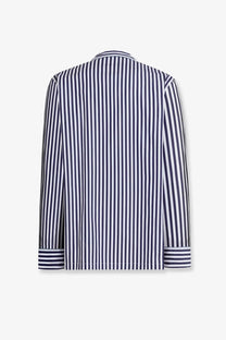 Dolce &amp; gabbana men’s cotton blazer pattern with navy and white striped long-sleeved button-up shirt