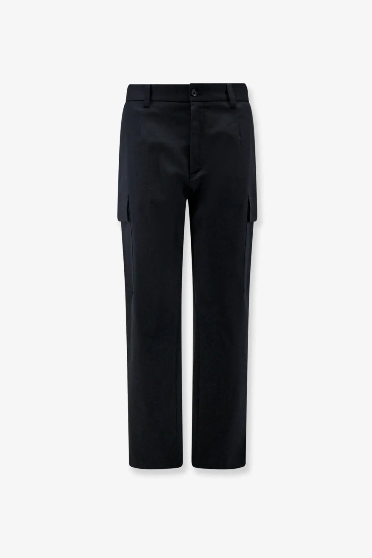 Dolce &amp; Gabbana men’s black cotton cargo trousers with sleek straight-leg cut and subtle side pockets