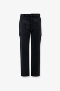 Dolce &amp; Gabbana men’s black cotton cargo trousers with sleek straight-leg cut and subtle side pockets