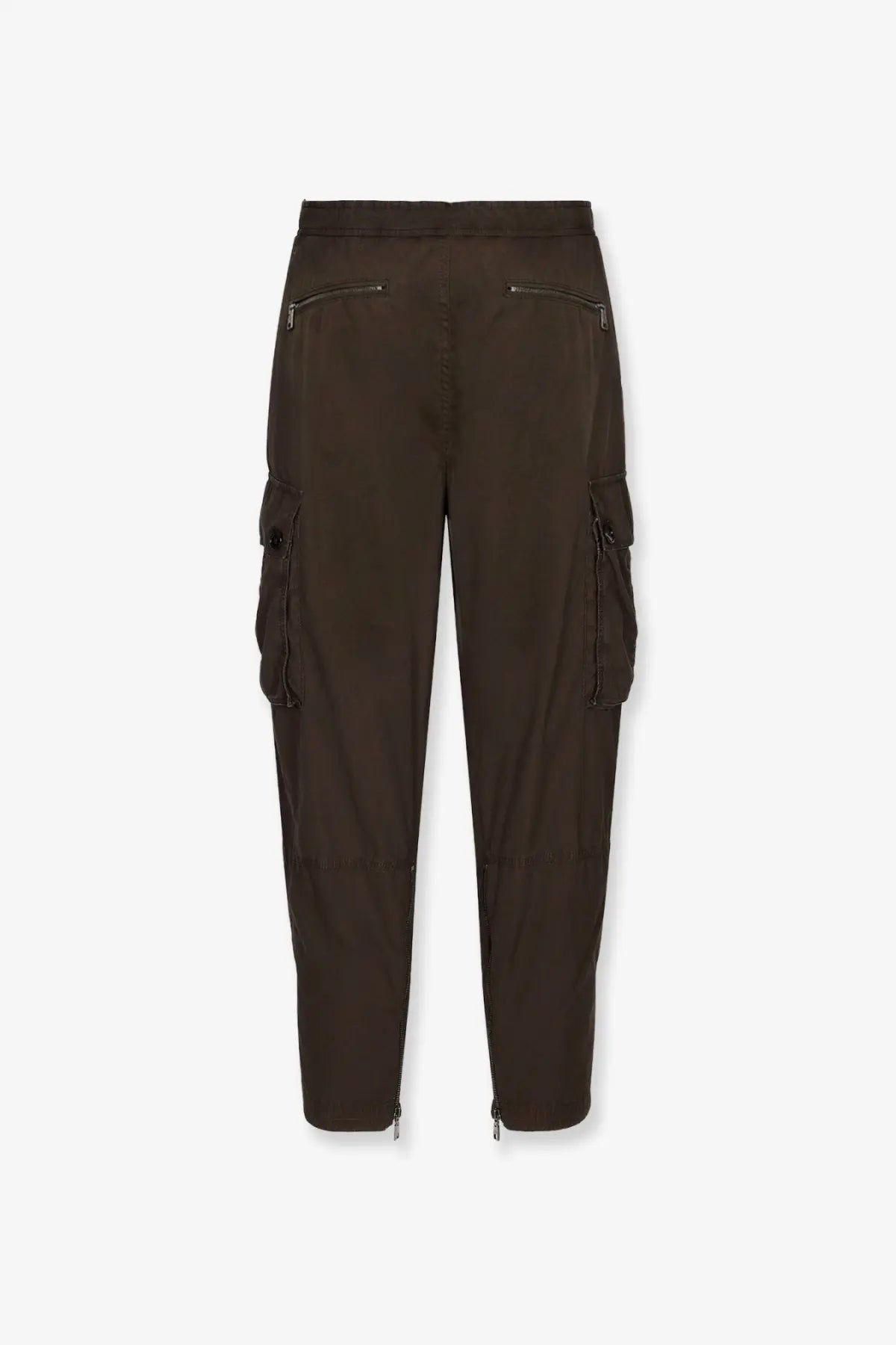 Dolce &amp; gabbana men’s brown cotton cargo trousers with multiple zippered pockets and sleek modern design