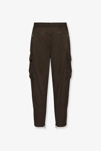 Dolce &amp; gabbana men’s brown cotton cargo trousers with multiple zippered pockets and sleek modern design