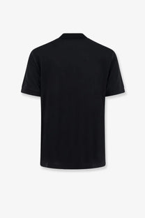 Dolce &amp; Gabbana men’s black cotton polo shirt with short sleeves classic collar and neatly stitched hem