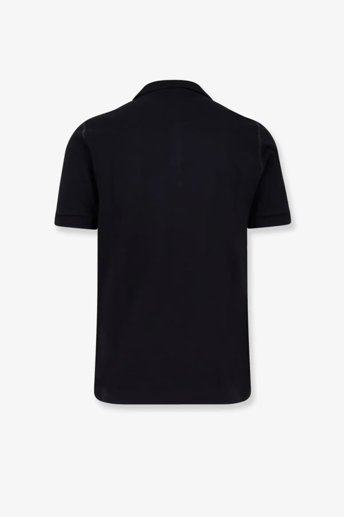 Dolce &amp; Gabbana men’s black cotton polo shirt with short sleeves classic collar and neatly stitched seams