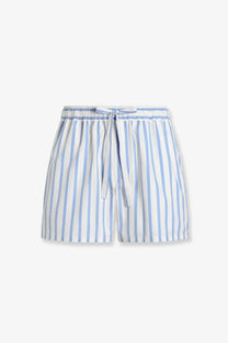 Dolce &amp; Gabbana men’s light blue and white cotton poplin shorts with vertical stripes elastic waistband and drawstring