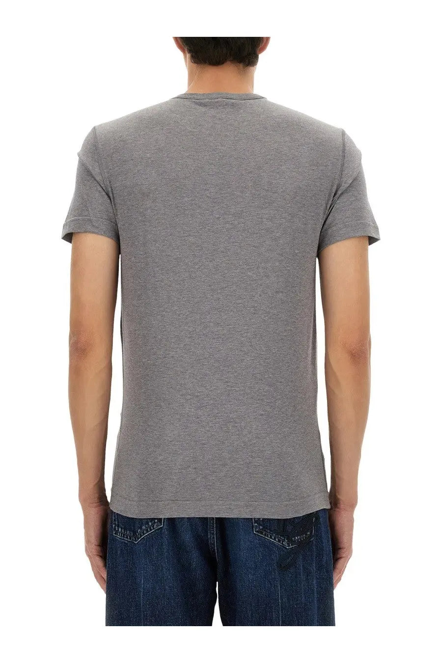 Dolce &amp; Gabbana men’s gray heathered cotton t-shirt with classic crew neck and short sleeves