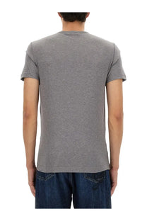 Dolce &amp; Gabbana men’s gray heathered cotton t-shirt with classic crew neck and short sleeves