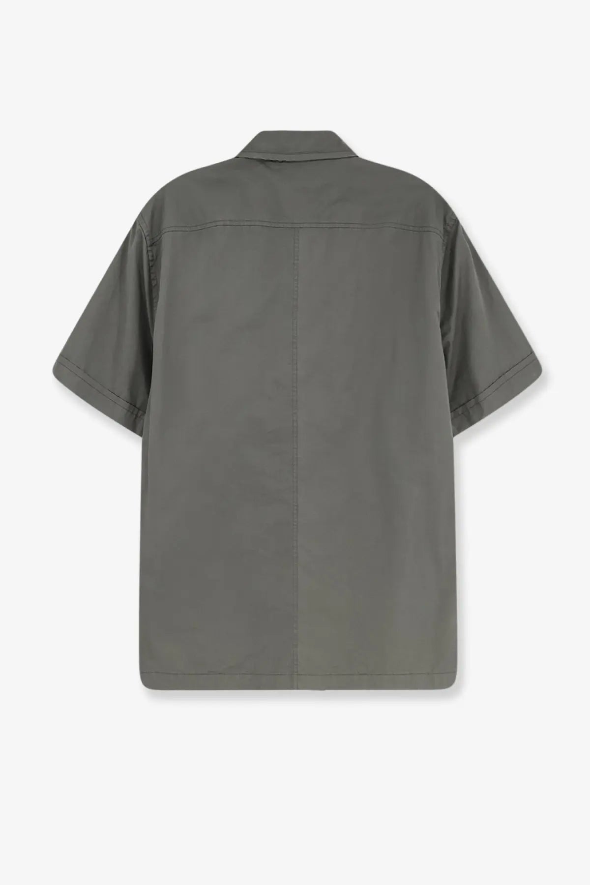 Dolce &amp; gabbana men’s olive green short-sleeved cotton shirt with classic collar and minimalist design
