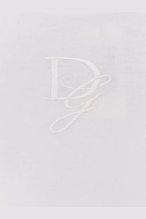 White embroidered d monogram on light fabric of dolce and gabbana mens cotton shirt white