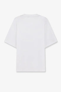 Dolce and gabbana men’s white oversized cotton t-shirt with simple crew neck and short sleeves