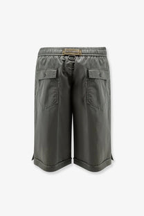 Dolce &amp; Gabbana men’s olive green cotton shorts with two front pockets and branded waistband label