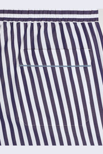 Dolce &amp; gabbana men’s cotton and silk trousers with navy and white vertical stripes and light blue stitched front pocket