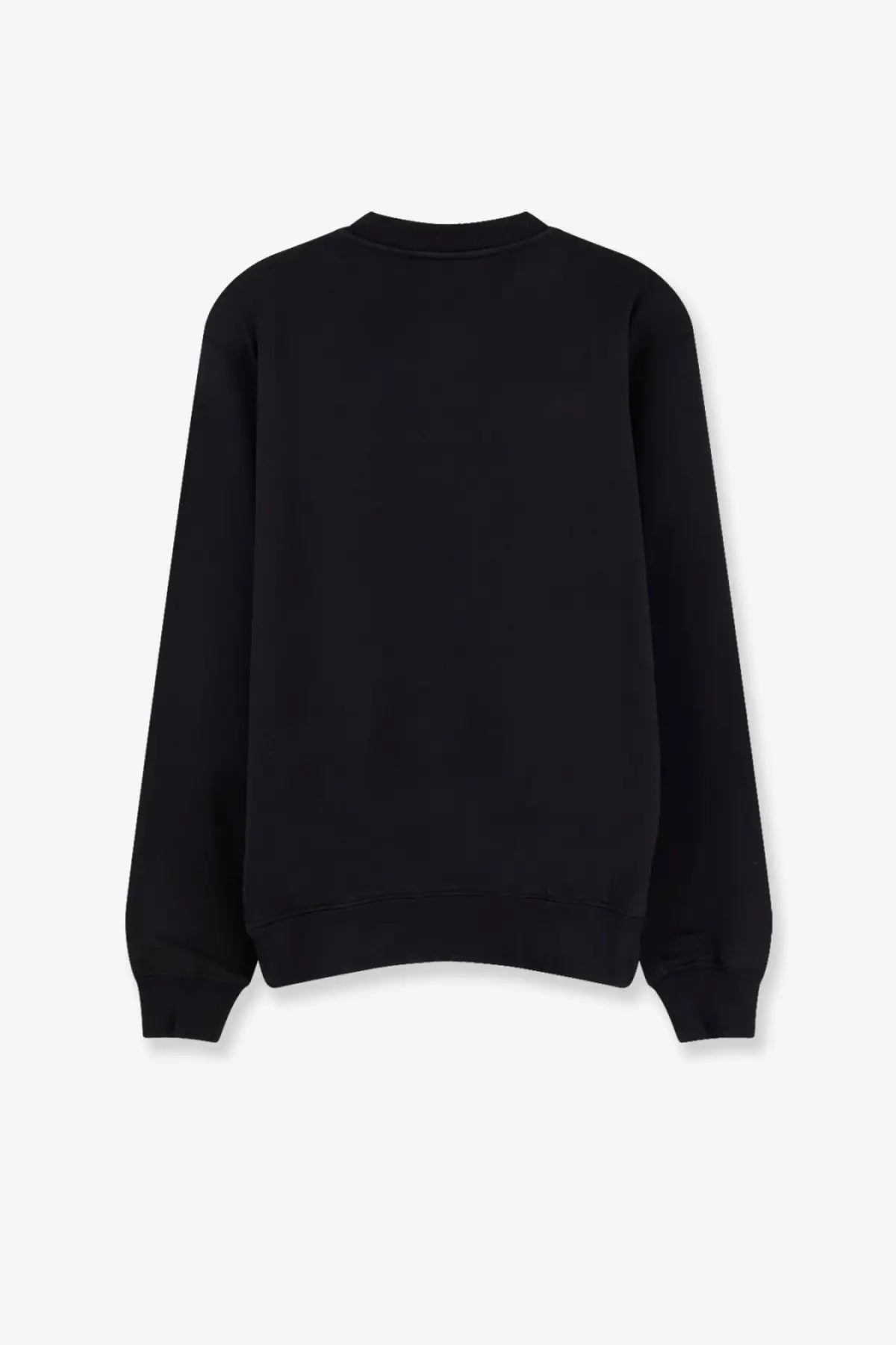 Dolce &amp; Gabbana men’s black cotton crewneck sweatshirt with long sleeves and ribbed cuffs