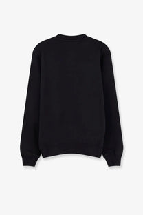 Dolce &amp; Gabbana men’s black cotton crewneck sweatshirt with long sleeves and ribbed cuffs