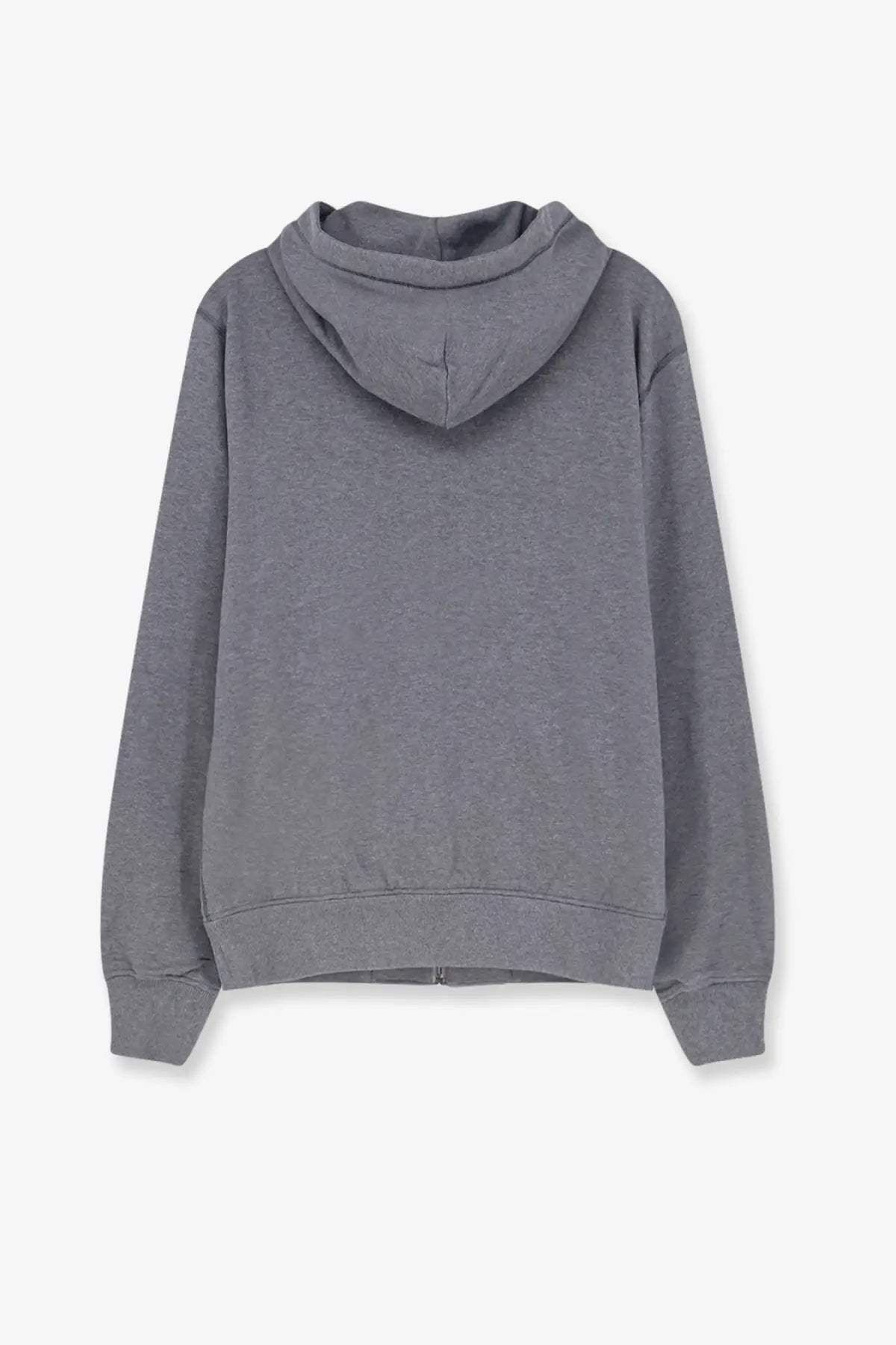 Dolce &amp; Gabbana men’s blue cotton sweatshirt with gray heathered zip-up hoodie and ribbed cuffs in a soft casual design