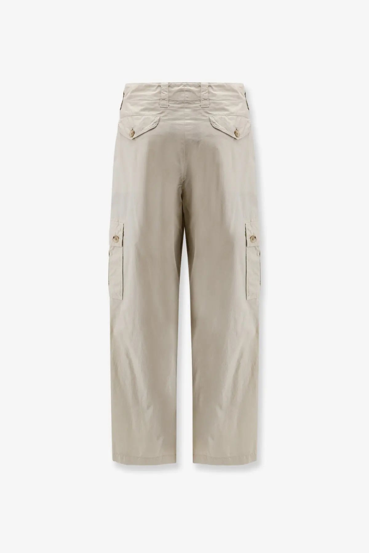 Dolce &amp; Gabbana men’s beige cotton cargo pants with buttoned flap pockets and a relaxed straight-leg cut