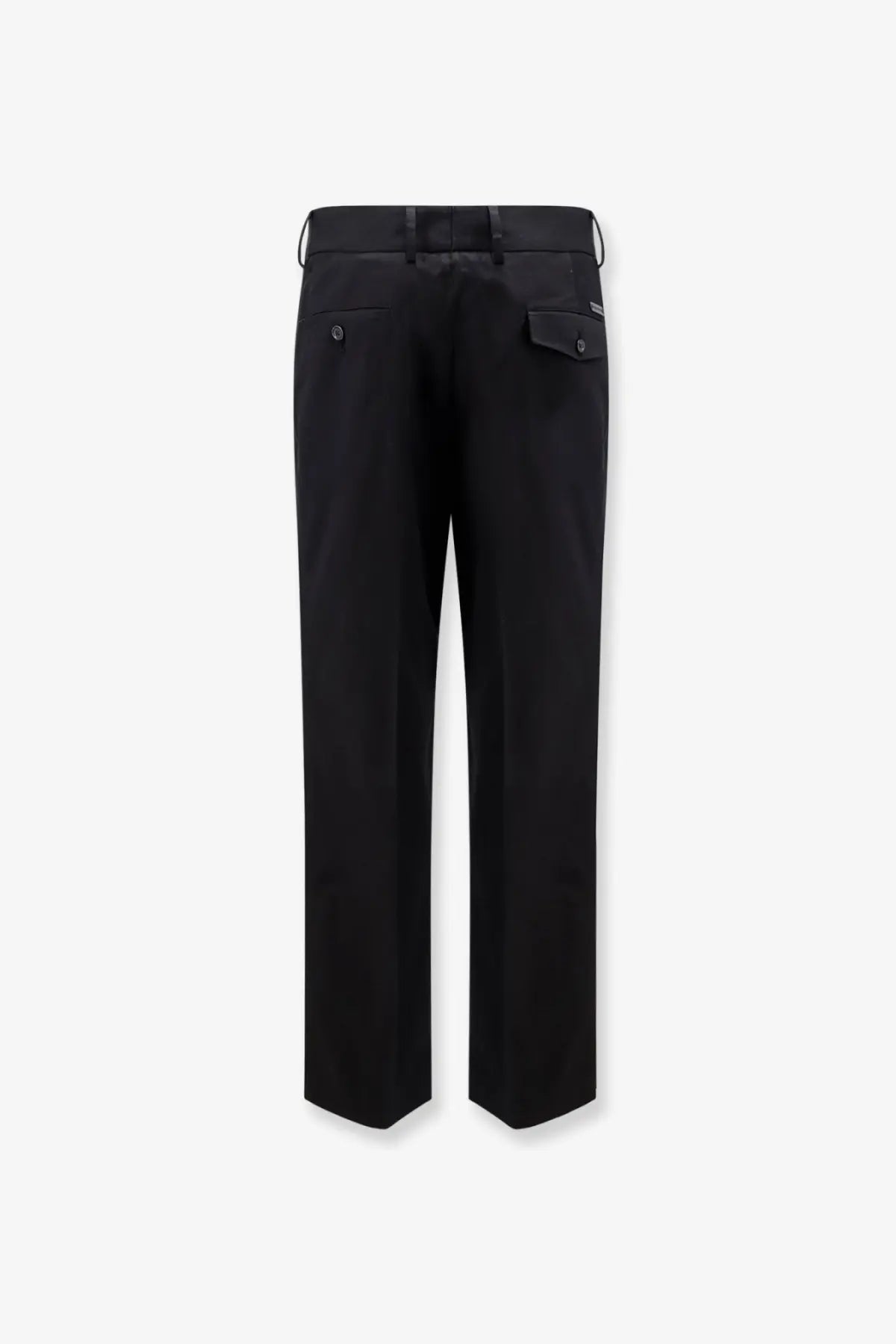 Dolce &amp; Gabbana men’s cotton trousers in black with a sleek straight-leg cut and subtle side pockets