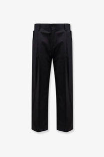Dolce &amp; Gabbana men’s black cotton tailored trousers with sleek straight-leg cut and subtle front pleats
