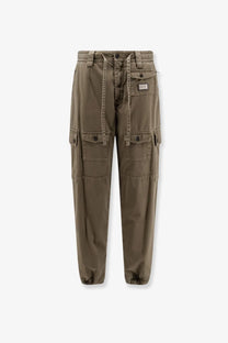 Dolce &amp; gabbana men’s olive green cotton cargo pants with multiple pockets and a drawstring waistband