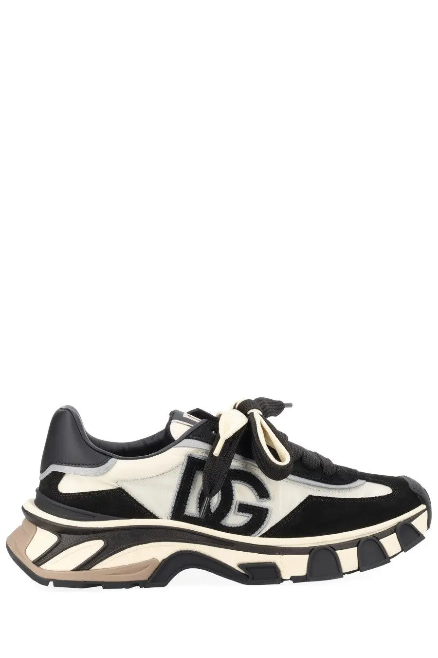 Dolce &amp; Gabbana men’s DG Country Road sneaker in white with bold logo detailing and chunky layered sole