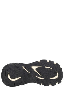 Dolce &amp; Gabbana men’s dg country road sneaker white showing black sole with cream nike swoosh and textured rubber tread