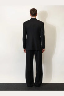 Dolce &amp; gabbana men’s double breasted virgin wool blazer black with sleek modern cut and structured shoulders