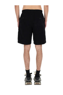 Dolce &amp; Gabbana men’s black cotton drawstring shorts with a relaxed fit and side pockets