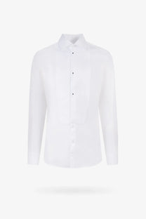 Dolce &amp; Gabbana men’s gold cotton shirt white with crisp white fabric classic collar and subtle black buttons