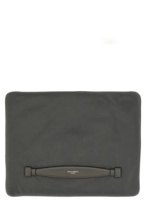 Dolce &amp; Gabbana dark gray men’s handheld laptop sleeve with matching handle and minimalist design