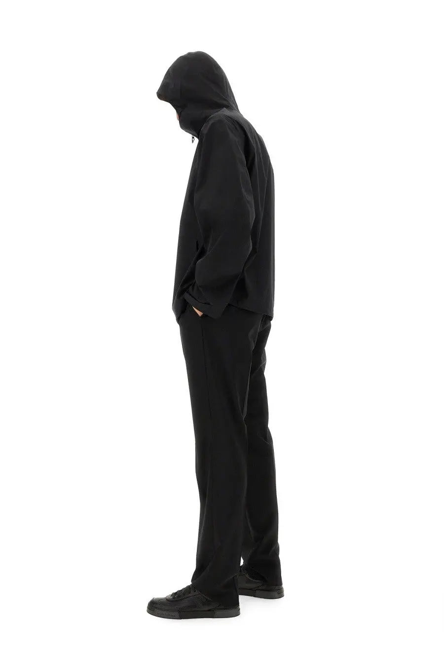 Dolce &amp; Gabbana men’s black hooded sweatshirt with sleek minimalist design and subtle zipper detail