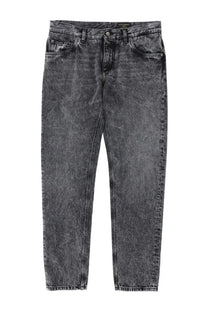 Dolce &amp; gabbana men’s dark gray distressed denim black jeans with straight-leg cut and classic five-pocket design