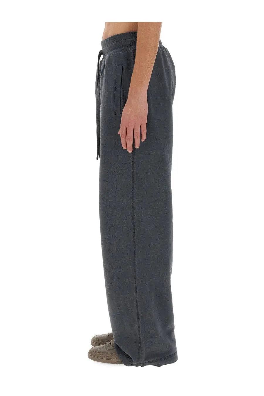 Dolce &amp; Gabbana men’s grey jogging pants with dark gray loose fit drawstring waistband and side pockets