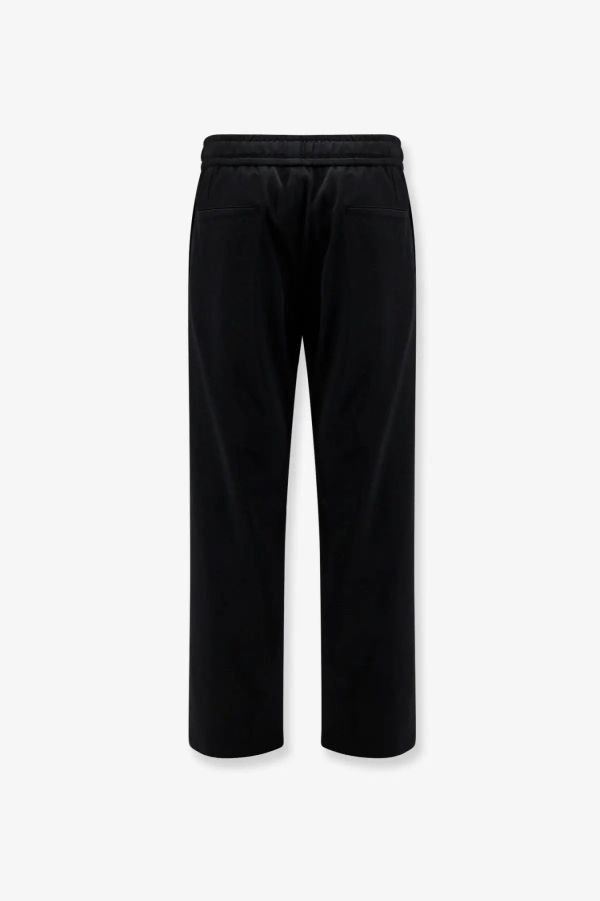 Dolce &amp; gabbana men’s black velvet trousers with elastic waistband and relaxed wide-leg cut in virgin wool