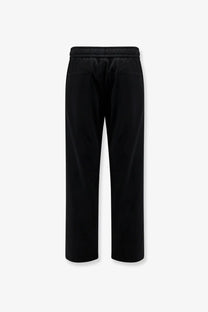 Dolce &amp; gabbana men’s black velvet trousers with elastic waistband and relaxed wide-leg cut in virgin wool