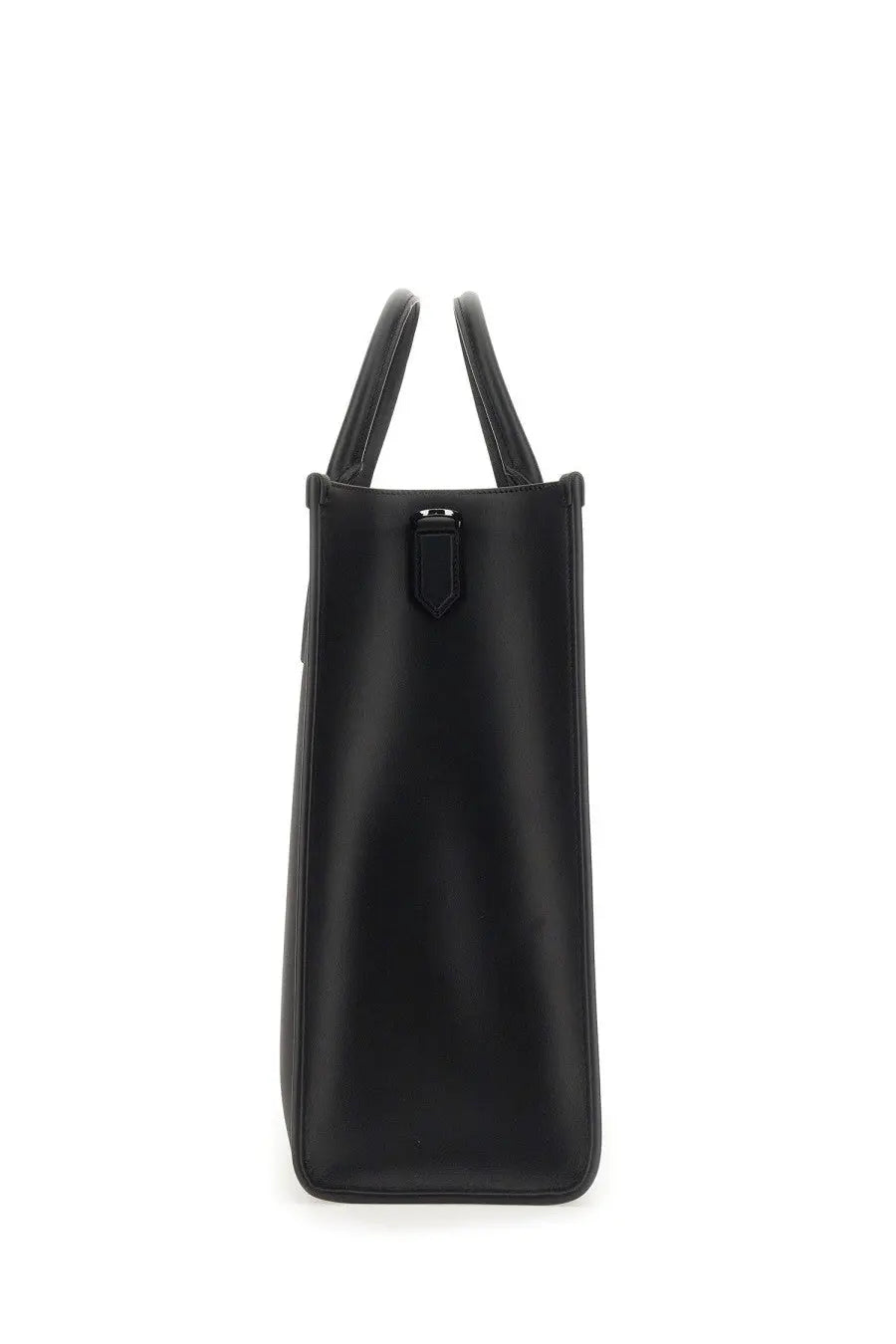 Dolce &amp; Gabbana men’s large black leather tote bag with sleek minimalist design and structured handles