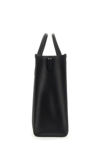 Dolce &amp; Gabbana men’s large black leather tote bag with sleek minimalist design and structured handles