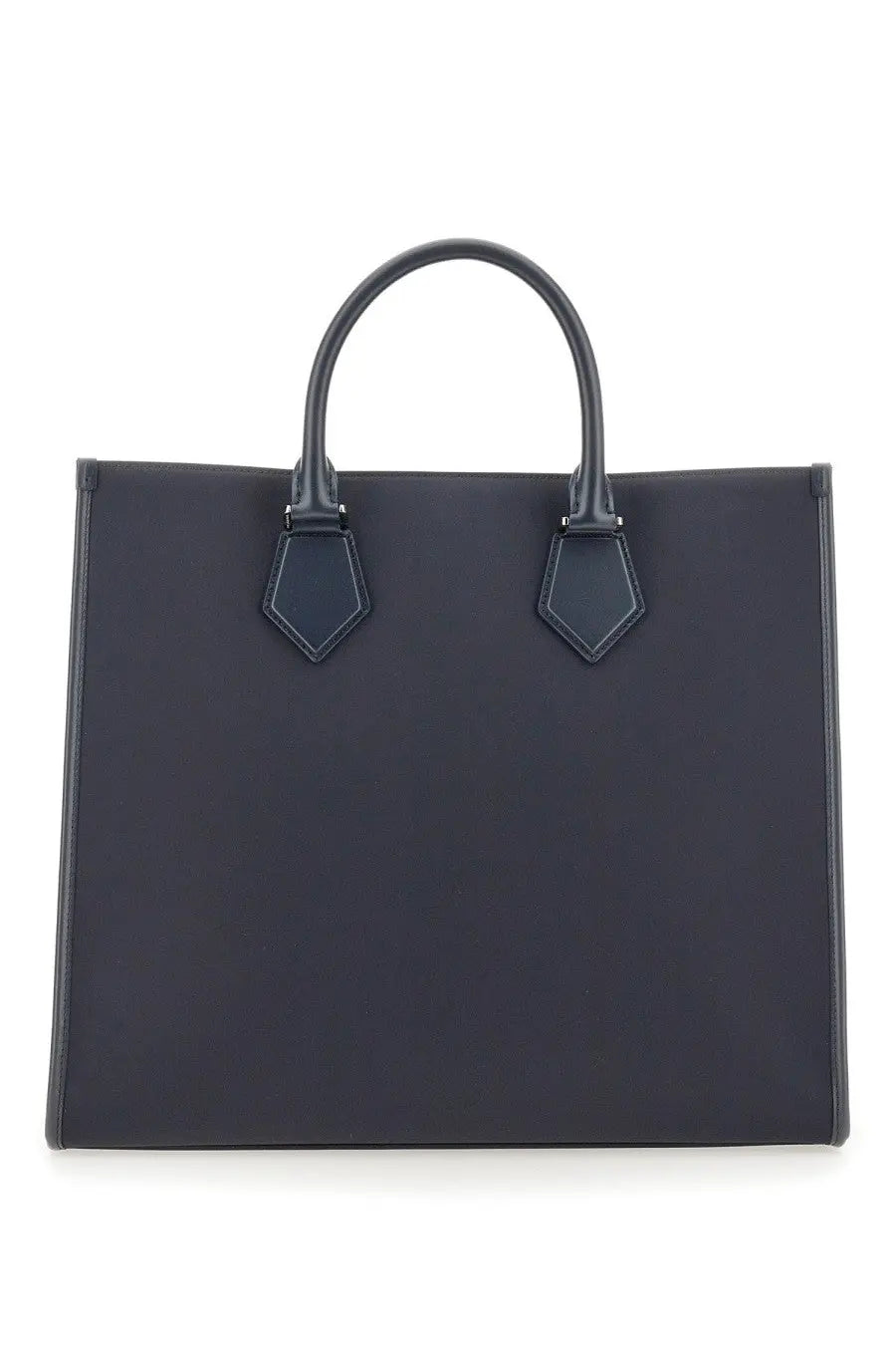 Dolce &amp; Gabbana men’s large shopping bag in blue leather with a structured design and matching handles