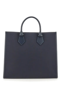 Dolce &amp; Gabbana men’s large shopping bag in blue leather with a structured design and matching handles